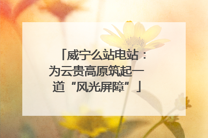 威宁么站电站：为云贵高原筑起一道“风光屏障”