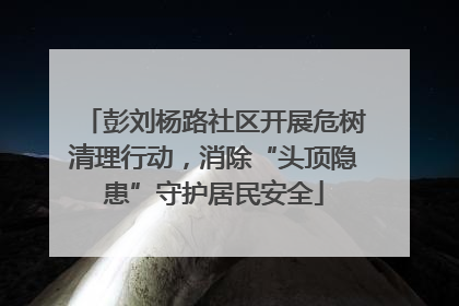 彭刘杨路社区开展危树清理行动，消除“头顶隐患”守护居民安全