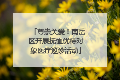 尊崇关爱！南岳区开展抚恤优待对象医疗巡诊活动