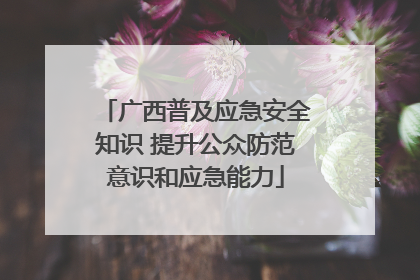 广西普及应急安全知识 提升公众防范意识和应急能力