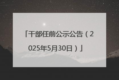 干部任前公示公告（2025年5月30日）
