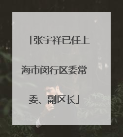 张宇祥已任上海市闵行区委常委、副区长
