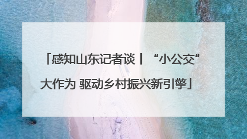 感知山东记者谈丨“小公交”大作为 驱动乡村振兴新引擎