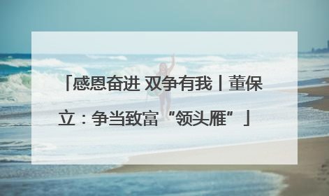 感恩奋进 双争有我丨董保立：争当致富“领头雁”