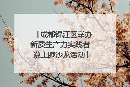 成都锦江区举办新质生产力实践者说主题沙龙活动