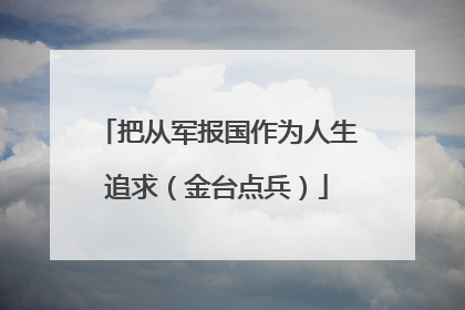 把从军报国作为人生追求(金台点兵)