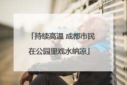 持续高温 成都市民在公园里戏水纳凉