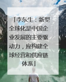 李东生：新型全球化是中国企业发展的主要驱动力，应构建全球经营和供应链体系
