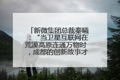 新微集团总裁秦曦：“当卫星互联网在荒漠高原连通万物时，成都的创新故事才真正开始”