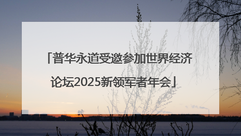 普华永道受邀参加世界经济论坛2025新领军者年会