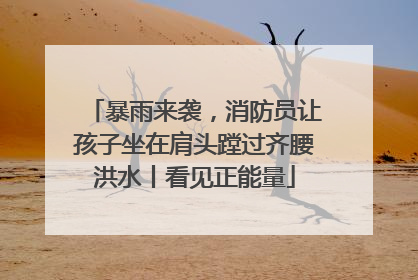 暴雨来袭，消防员让孩子坐在肩头蹚过齐腰洪水丨看见正能量