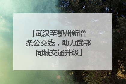 武汉至鄂州新增一条公交线，助力武鄂同城交通升级