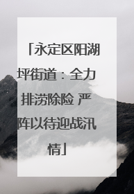 永定区阳湖坪街道：全力排涝除险 严阵以待迎战汛情