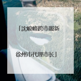 沈峻峰跨市履新徐州市代理市长