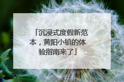 沉浸式度假新范本，黄阳小镇的体验指南来了