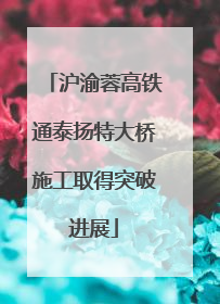 沪渝蓉高铁通泰扬特大桥施工取得突破进展