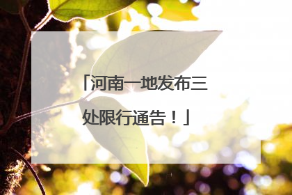 河南一地发布三处限行通告！