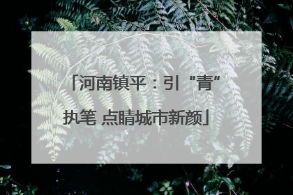 河南镇平：引“青”执笔 点睛城市新颜