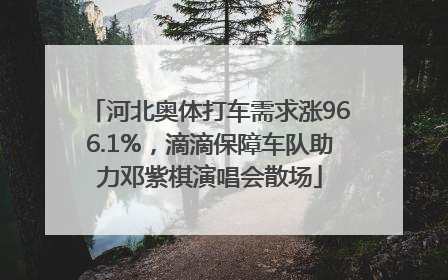 河北奥体打车需求涨966.1%，滴滴保障车队助力邓紫棋演唱会散场