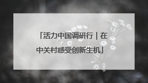 活力中国调研行｜在中关村感受创新生机