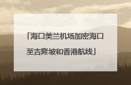 海口美兰机场加密海口至吉隆坡和香港航线