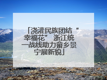 浇灌民族团结“幸福花” 浙江统一战线助力畲乡景宁展新貌