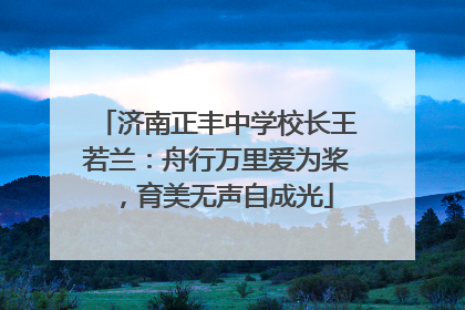 济南正丰中学校长王若兰：舟行万里爱为桨，育美无声自成光