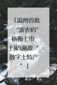 温州首批“浙农码”杨梅上市 扫码溯源“数字土特产”