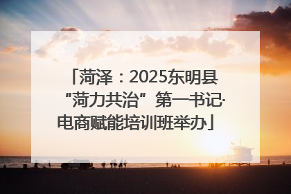 菏泽：2025东明县“菏力共治”第一书记·电商赋能培训班举办