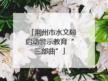 荆州市水文局启动警示教育“三部曲”