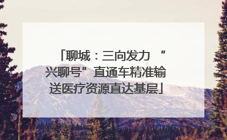 聊城：三向发力 “兴聊号”直通车精准输送医疗资源直达基层