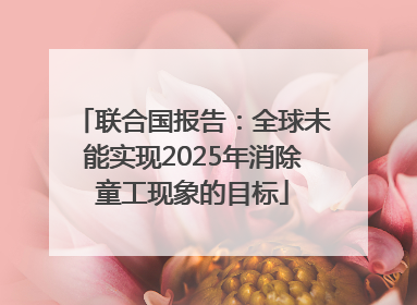 联合国报告：全球未能实现2025年消除童工现象的目标