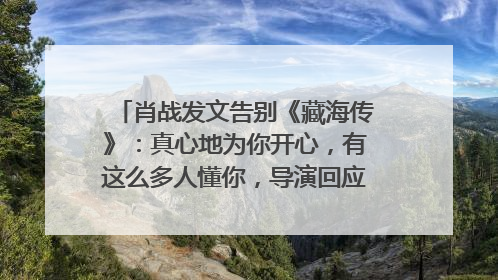 肖战发文告别《藏海传》：真心地为你开心，有这么多人懂你，导演回应“是否有第二季”