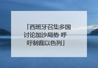 西班牙召集多国讨论加沙局势 呼吁制裁以色列