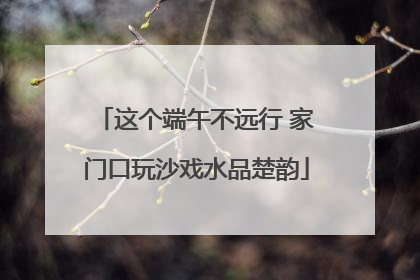 这个端午不远行 家门口玩沙戏水品楚韵