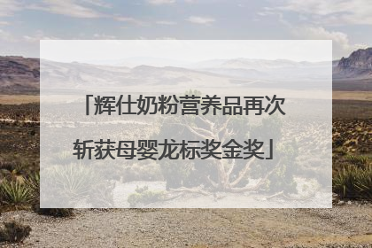 辉仕奶粉营养品再次斩获母婴龙标奖金奖