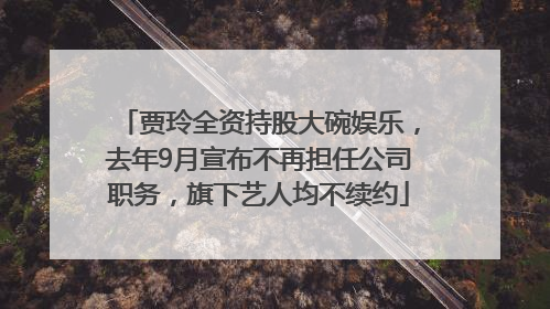贾玲全资持股大碗娱乐，去年9月宣布不再担任公司职务，旗下艺人均不续约