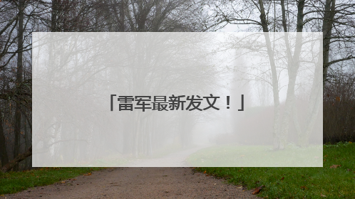 雷军最新发文！