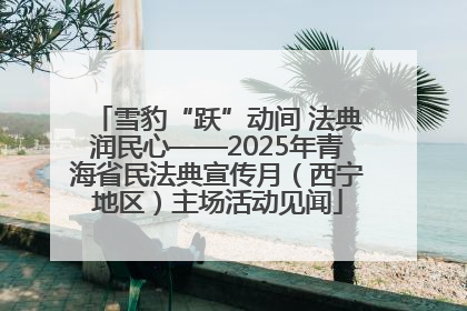 雪豹“跃”动间 法典润民心——2025年青海省民法典宣传月（西宁地区）主场活动见闻