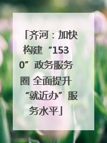 齐河：加快构建“1530”政务服务圈 全面提升“就近办”服务水平