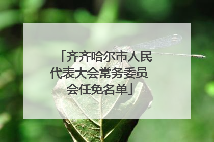 齐齐哈尔市人民代表大会常务委员会任免名单