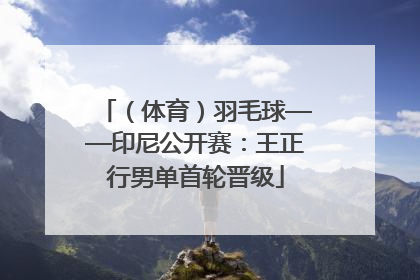 （体育）羽毛球——印尼公开赛：王正行男单首轮晋级