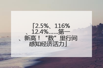2.5%、116%、12.4%……第一、新高！“数”里行间感知经济活力