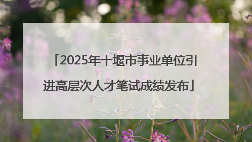 2025年十堰市事业单位引进高层次人才笔试成绩发布